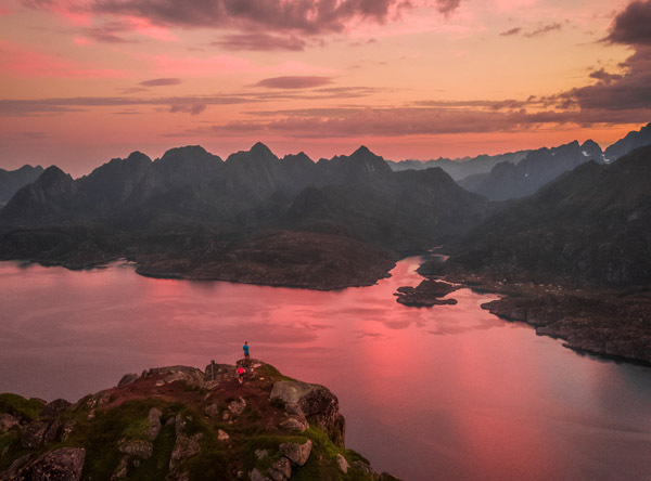 bilde tatt med drone lofoten